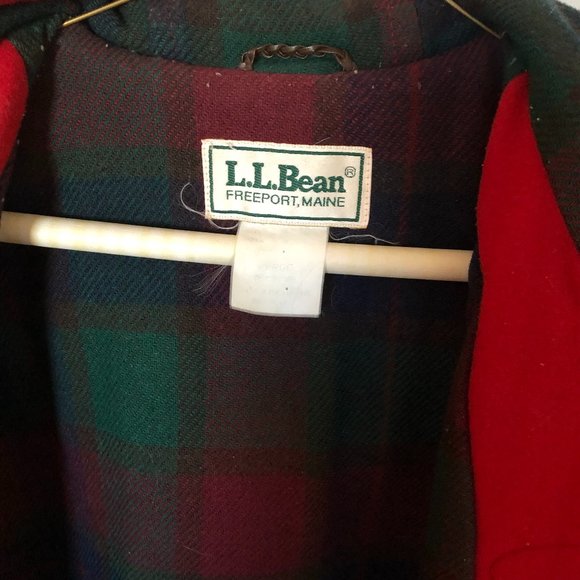 A GORGEOUS RED WOOL LL BEAN PEACOAT L/XL - Picture 4 of 5